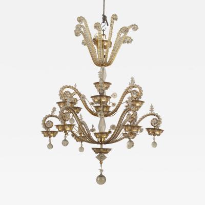  Maison Bagu s French 1940s Brass Frame Chandelier