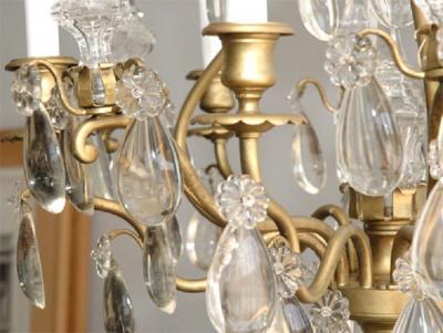  Maison Bagu s French 1940s Clear Tear Drop Chandelier by Maison Bagu s