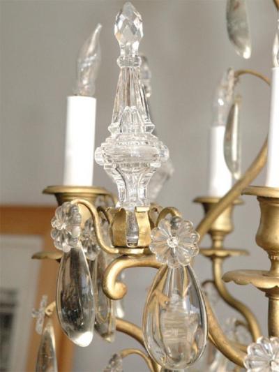  Maison Bagu s French 1940s Clear Tear Drop Chandelier by Maison Bagu s