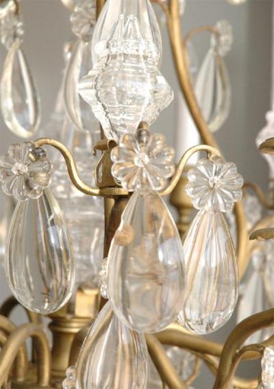  Maison Bagu s French 1940s Clear Tear Drop Chandelier by Maison Bagu s