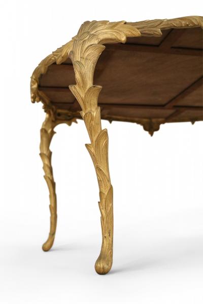  Maison Bagu s French 1940s Gilt Metal Mirror Top Coffee Table