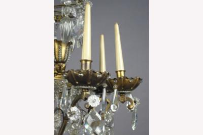  Maison Bagu s French Crystal and Gilt Bronze Chandelier by Maison Bagu s for Jansen