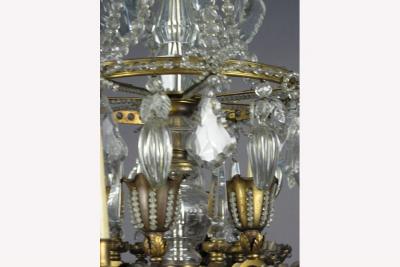  Maison Bagu s French Crystal and Gilt Bronze Chandelier by Maison Bagu s for Jansen