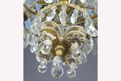 Maison Bagu s French Crystal and Gilt Bronze Chandelier by Maison Bagu s for Jansen
