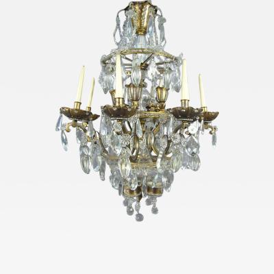  Maison Bagu s French Crystal and Gilt Bronze Chandelier by Maison Bagu s for Jansen