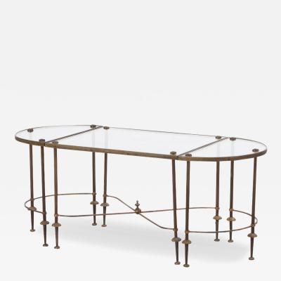  Maison Bagu s French Directoire style brass and glass three piece coffee table C 1960 