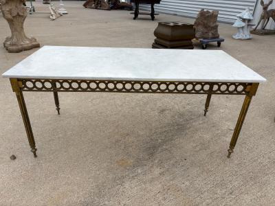  Maison Bagu s French Louis XVI Style Brass And Marble Cocktail Table