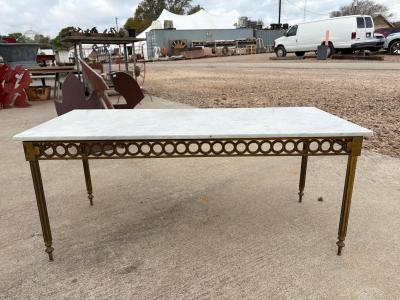  Maison Bagu s French Louis XVI Style Brass And Marble Cocktail Table