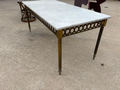  Maison Bagu s French Louis XVI Style Brass And Marble Cocktail Table