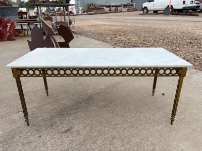  Maison Bagu s French Louis XVI Style Brass And Marble Cocktail Table