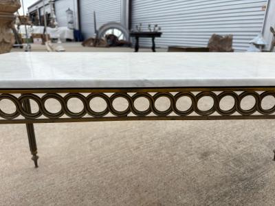  Maison Bagu s French Louis XVI Style Brass And Marble Cocktail Table