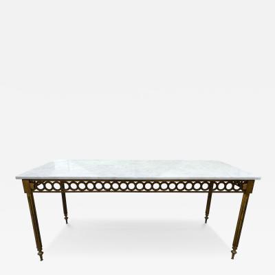  Maison Bagu s French Louis XVI Style Brass And Marble Cocktail Table