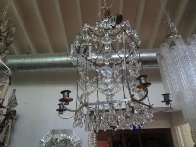  Maison Bagu s French Maison Bagu s Bronze and Crystal Pagoda Lantern