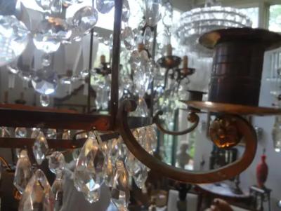  Maison Bagu s French Maison Bagu s Bronze and Crystal Pagoda Lantern