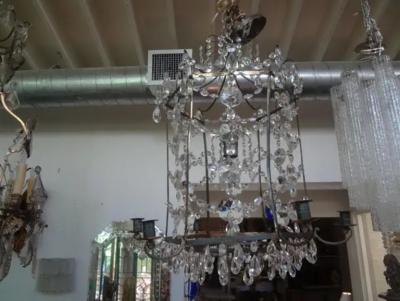  Maison Bagu s French Maison Bagu s Bronze and Crystal Pagoda Lantern