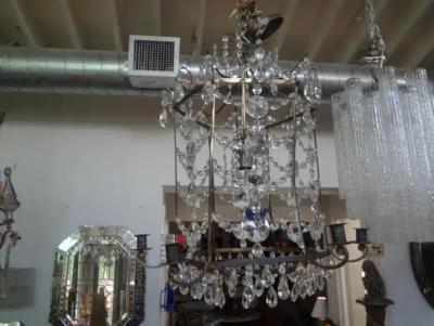  Maison Bagu s French Maison Bagu s Bronze and Crystal Pagoda Lantern