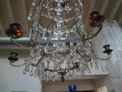  Maison Bagu s French Maison Bagu s Bronze and Crystal Pagoda Lantern