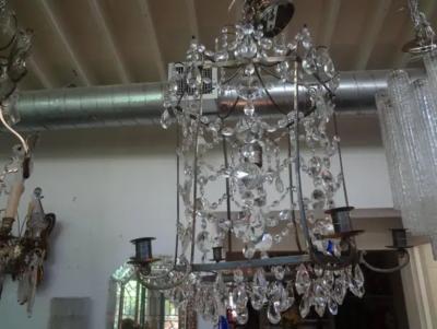  Maison Bagu s French Maison Bagu s Bronze and Crystal Pagoda Lantern