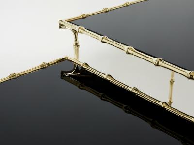  Maison Bagu s French Maison Bagu s bamboo brass black top nesting tables 1960s