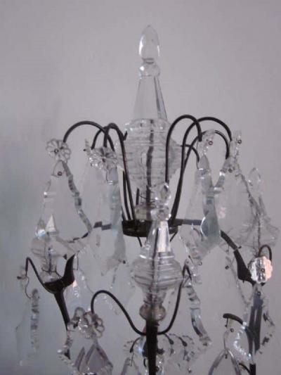  Maison Bagu s French Mid Century Modern Crystal Table Chandelier Girandole by Maison Bagu s