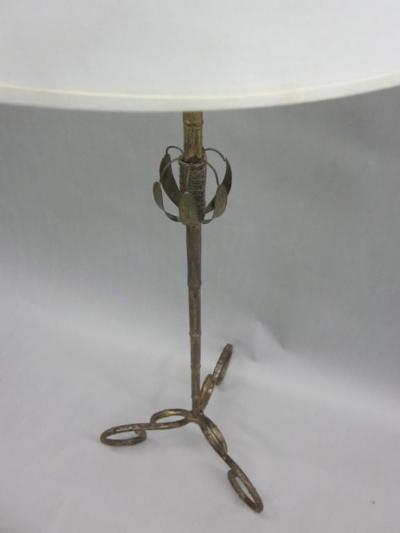  Maison Bagu s French Mid Century Modern Gilt Iron Faux Bamboo Floor Lamp by Maison Bagu s