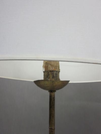  Maison Bagu s French Mid Century Modern Gilt Iron Faux Bamboo Floor Lamp by Maison Bagu s