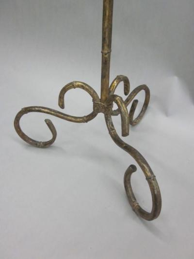  Maison Bagu s French Mid Century Modern Gilt Iron Faux Bamboo Floor Lamp by Maison Bagu s