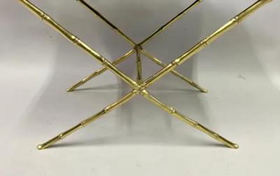  Maison Bagu s French Mid Century Modern Neoclassical Brass Faux Bamboo Bench by Maison Bagu s