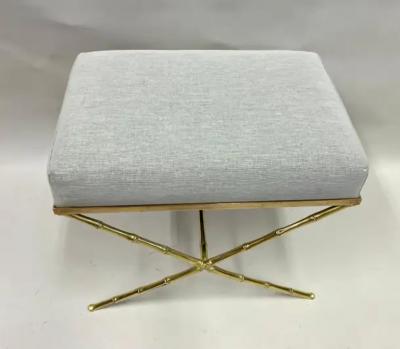  Maison Bagu s French Mid Century Modern Neoclassical Brass Faux Bamboo Bench by Maison Bagu s