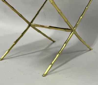  Maison Bagu s French Mid Century Modern Neoclassical Brass Faux Bamboo Bench by Maison Bagu s