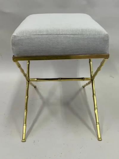  Maison Bagu s French Mid Century Modern Neoclassical Brass Faux Bamboo Bench by Maison Bagu s