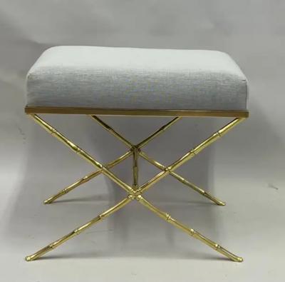  Maison Bagu s French Mid Century Modern Neoclassical Brass Faux Bamboo Bench by Maison Bagu s