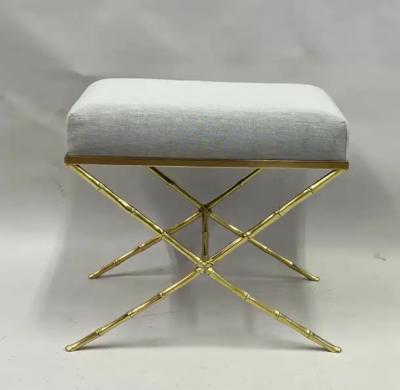  Maison Bagu s French Mid Century Modern Neoclassical Brass Faux Bamboo Bench by Maison Bagu s