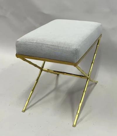  Maison Bagu s French Mid Century Modern Neoclassical Brass Faux Bamboo Bench by Maison Bagu s