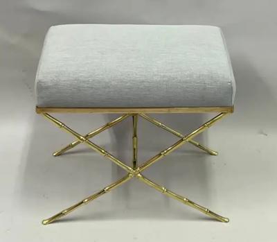  Maison Bagu s French Mid Century Modern Neoclassical Brass Faux Bamboo Bench by Maison Bagu s