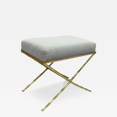  Maison Bagu s French Mid Century Modern Neoclassical Brass Faux Bamboo Bench by Maison Bagu s