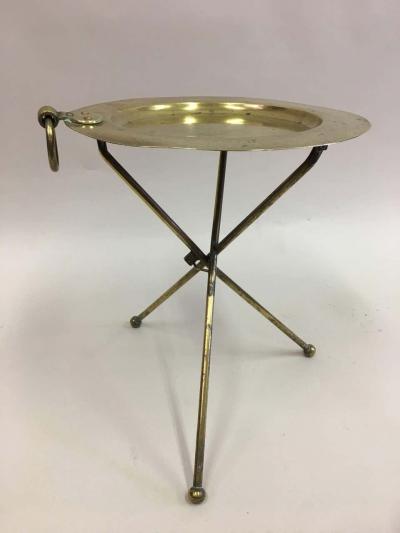  Maison Bagu s French Mid Century Modern Neoclassical Solid Brass Gu ridon or Side Table