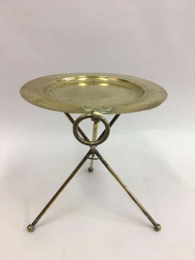  Maison Bagu s French Mid Century Modern Neoclassical Solid Brass Gu ridon or Side Table