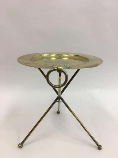  Maison Bagu s French Mid Century Modern Neoclassical Solid Brass Gu ridon or Side Table