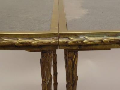  Maison Bagu s French Midcentury 3 Part Gilt Bronze Faux Bamboo Coffee Table by Maison Bagu s