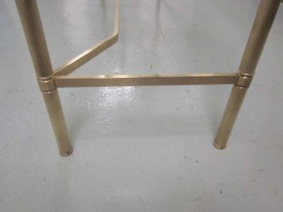  Maison Bagu s French Midcentury Brass and Reverse Painted Glass Console Sofa Table Bagu s