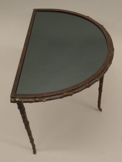  Maison Bagu s French Midcentury Gilt Bronze Faux Bamboo 3 Part Coffee Table by Maison Bagu s