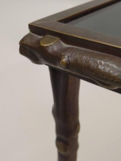 Maison Bagu s French Midcentury Gilt Bronze Faux Bamboo 3 Part Coffee Table by Maison Bagu s