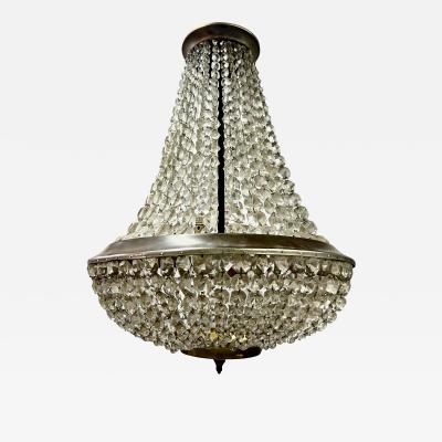  Maison Bagu s French Modern Neoclassical Cut Crystal Chandelier Attr to Maison Bagues 1930
