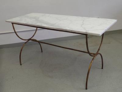  Maison Bagu s French Modern Neoclassical Gilt Iron Faux Bamboo Sofa Table Console Bagu s