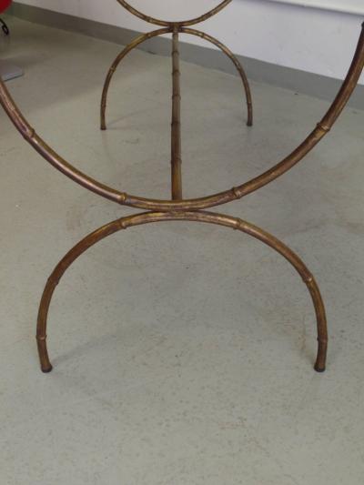  Maison Bagu s French Modern Neoclassical Gilt Iron Faux Bamboo Sofa Table Console Bagu s