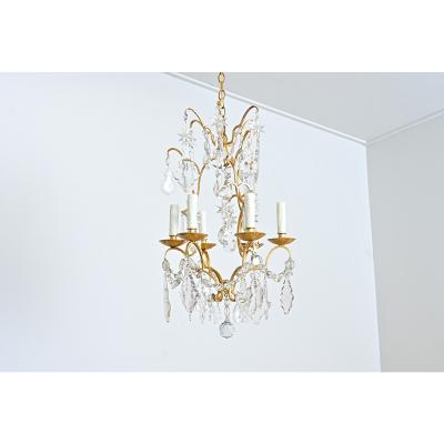  Maison Bagu s French Vintage Gilt Bronze Chandelier in the Style of Maison Bagu s