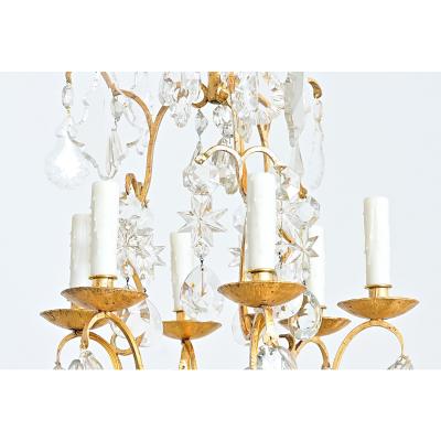  Maison Bagu s French Vintage Gilt Bronze Chandelier in the Style of Maison Bagu s