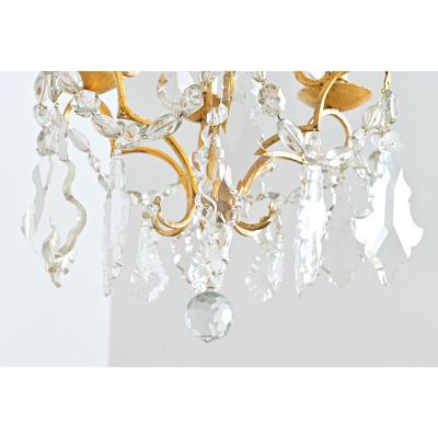 Maison Bagu s French Vintage Gilt Bronze Chandelier in the Style of Maison Bagu s