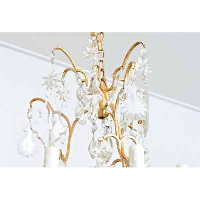  Maison Bagu s French Vintage Gilt Bronze Chandelier in the Style of Maison Bagu s